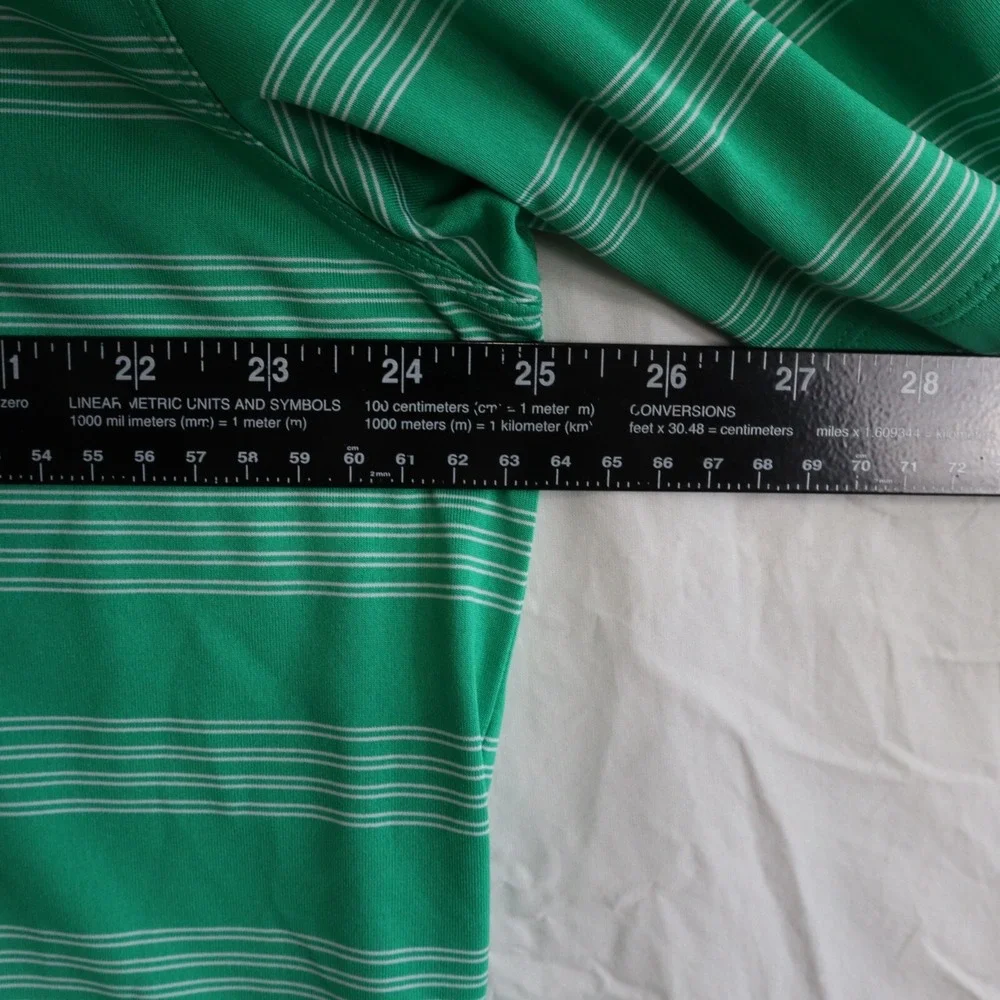 Nike Golf Polo Shirt Mens XL Dri-Fit Tour Performance Green Striped Short Sleeve